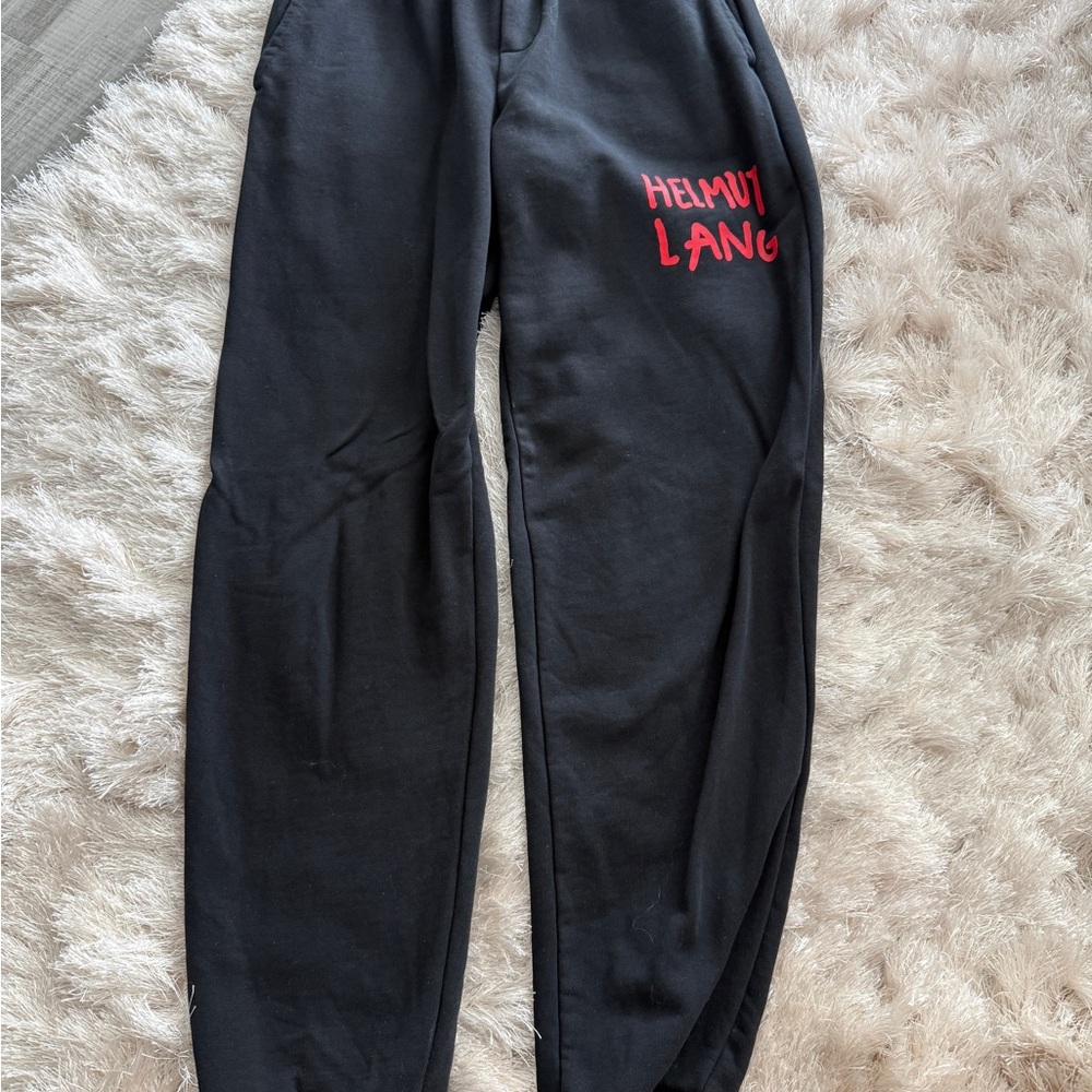 Helmut Lang Black and Red Jogger Sweatpants